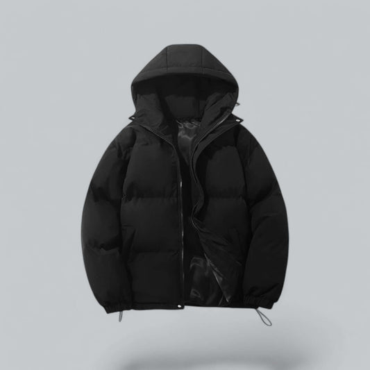 Herren Winterjacke mit Kapuze, Steppdesign und Reißverschluss