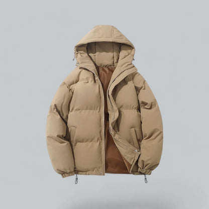 Herren Winterjacke mit Kapuze, Steppdesign und Reißverschluss