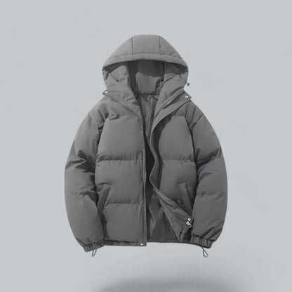 Herren Winterjacke mit Kapuze, Steppdesign und Reißverschluss