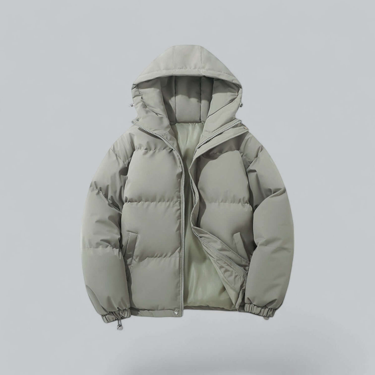 Herren Winterjacke mit Kapuze, Steppdesign und Reißverschluss