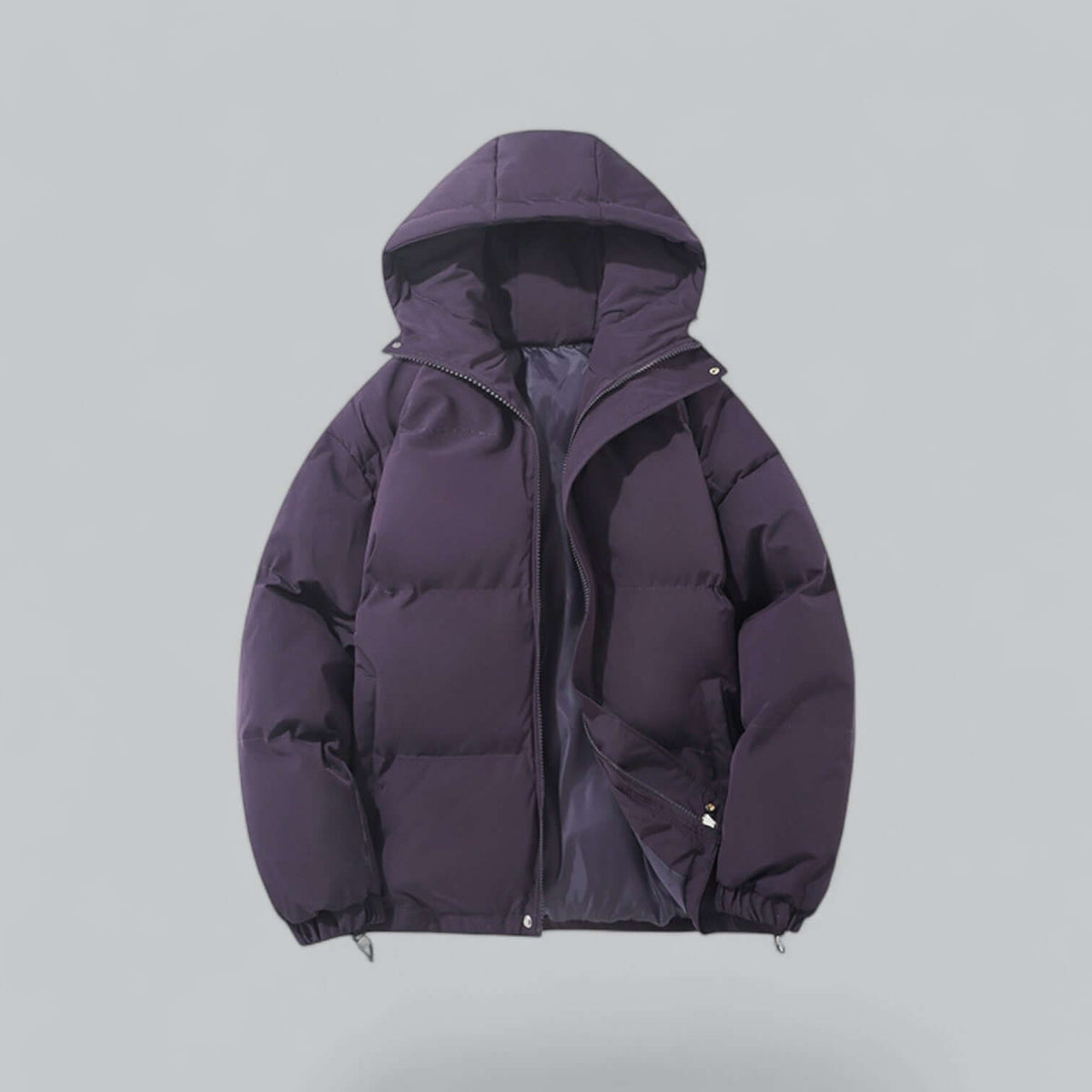 Herren Winterjacke mit Kapuze, Steppdesign und Reißverschluss