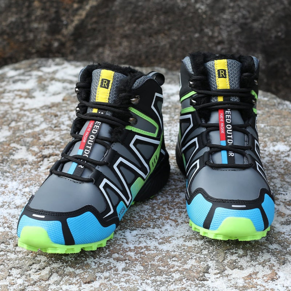 Herren Winter Trekkingstiefel mit Schnürung und Profilsohle