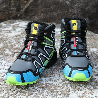 Herren Winter Trekkingstiefel mit Schnürung und Profilsohle