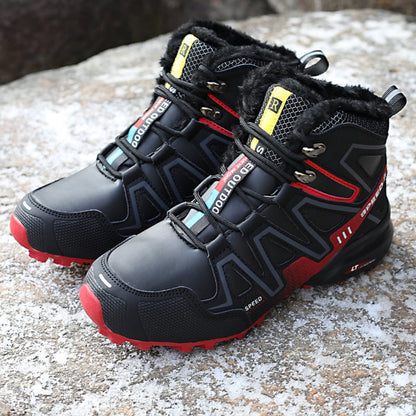 Herren Winter Trekkingstiefel mit Schnürung und Profilsohle