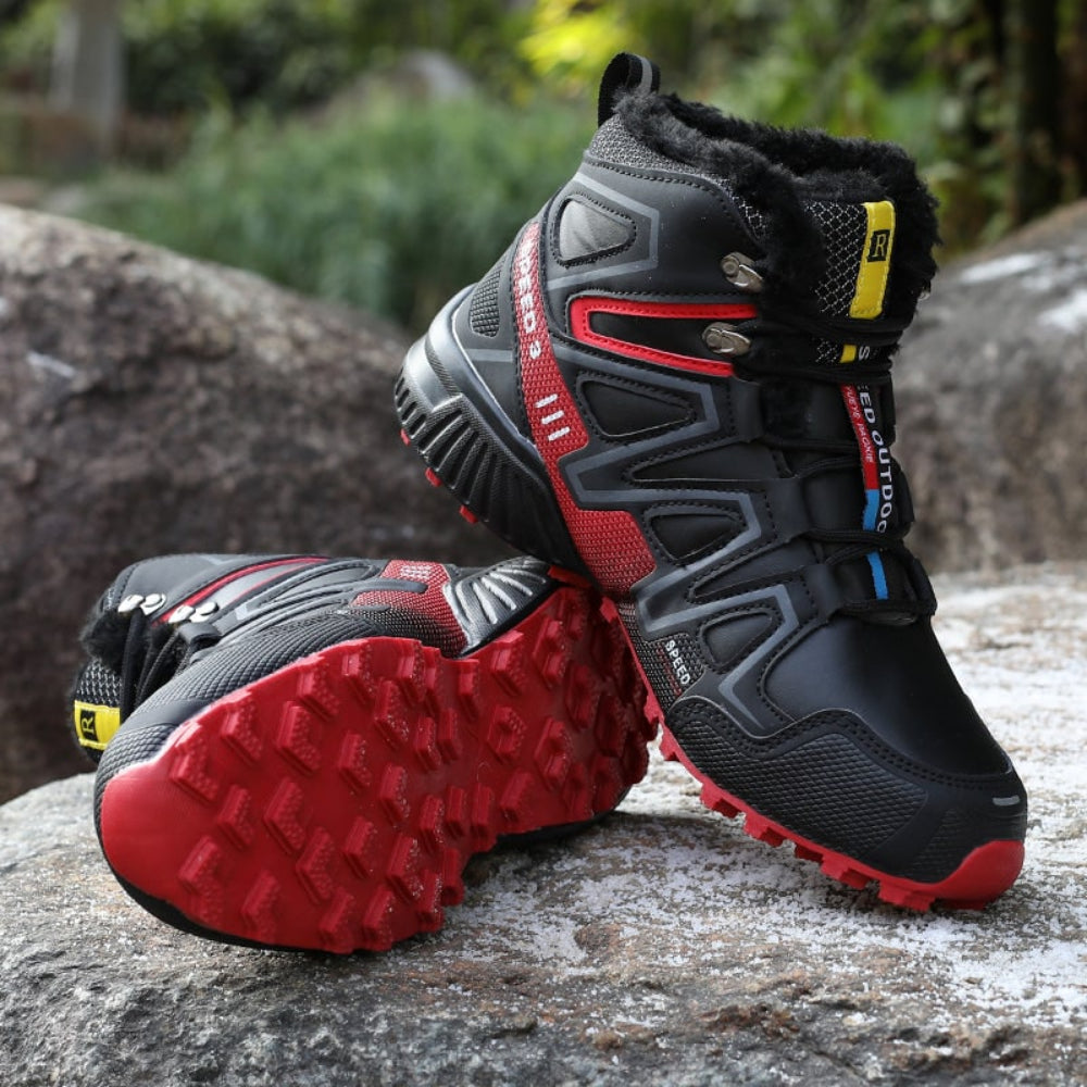 Herren Winter Trekkingstiefel mit Schnürung und Profilsohle