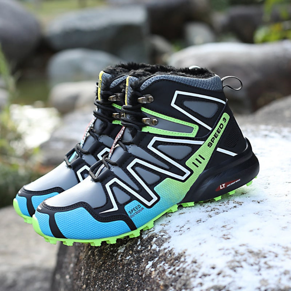 Herren Winter Trekkingstiefel mit Schnürung und Profilsohle