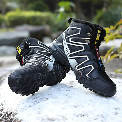 Herren Winter Trekkingstiefel mit Schnürung und Profilsohle
