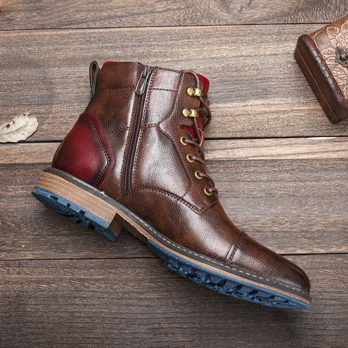 Botins de homem com atacadores e fecho lateral