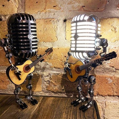 Lámpara de mesa decorativa LED con micrófono y guitarra