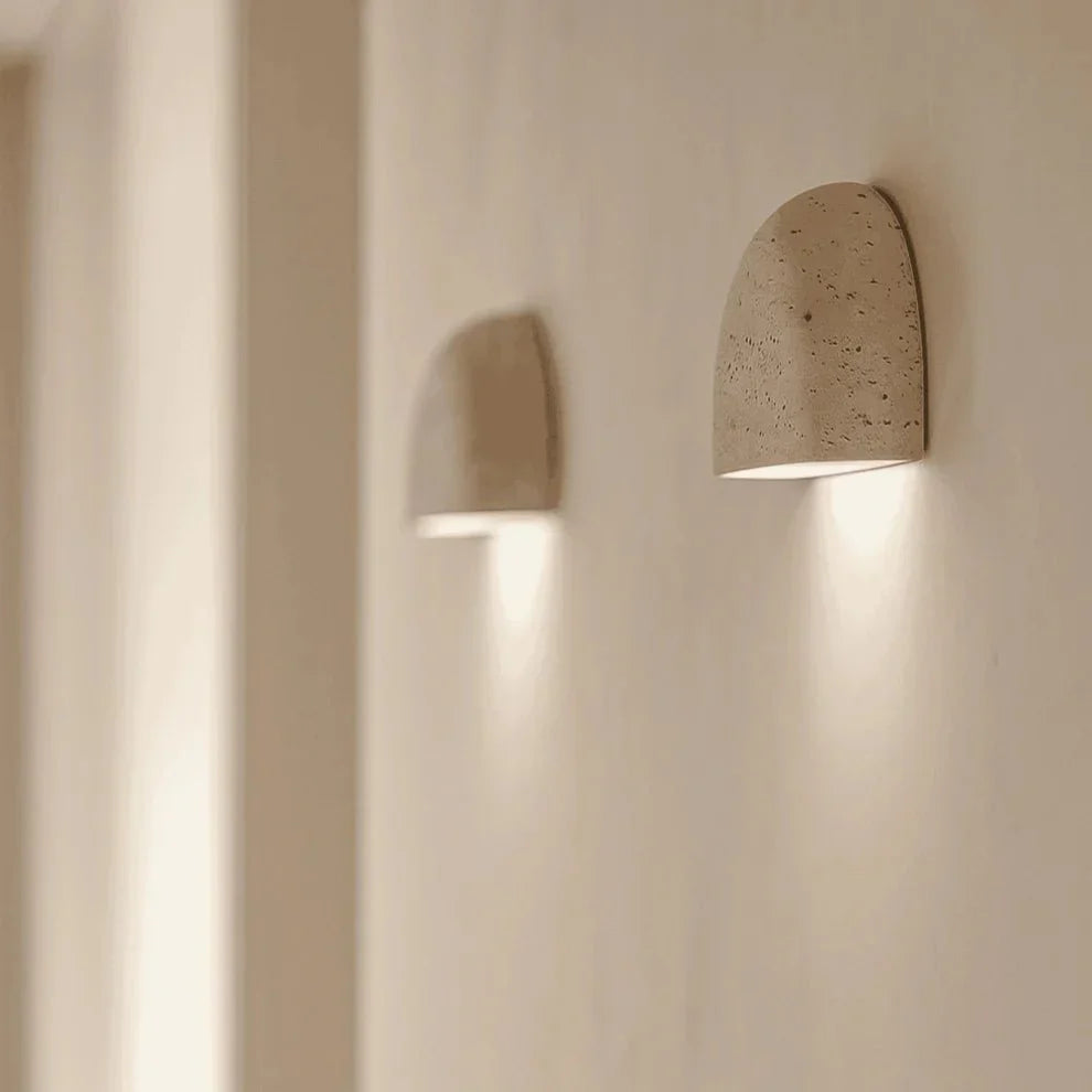 Aplique de pared en forma de media luna, de estilo wabi-sabi