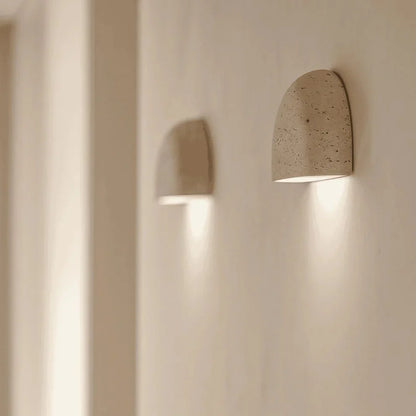 Aplique de pared en forma de media luna, de estilo wabi-sabi