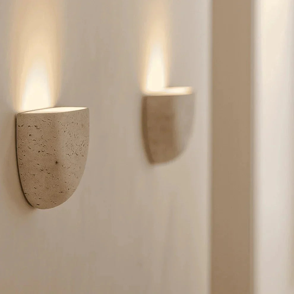 Aplique de pared en forma de media luna, de estilo wabi-sabi