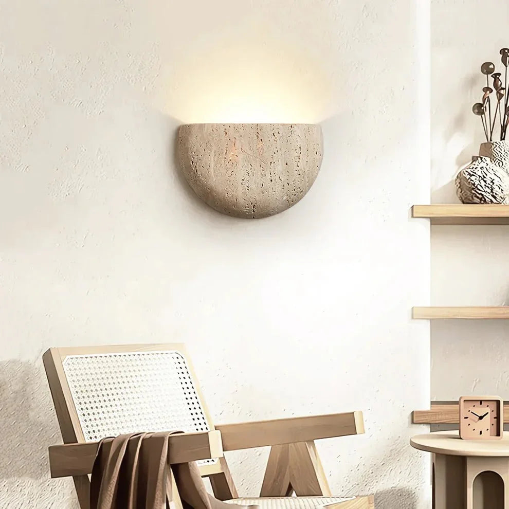 Aplique de pared en forma de media luna, de estilo wabi-sabi
