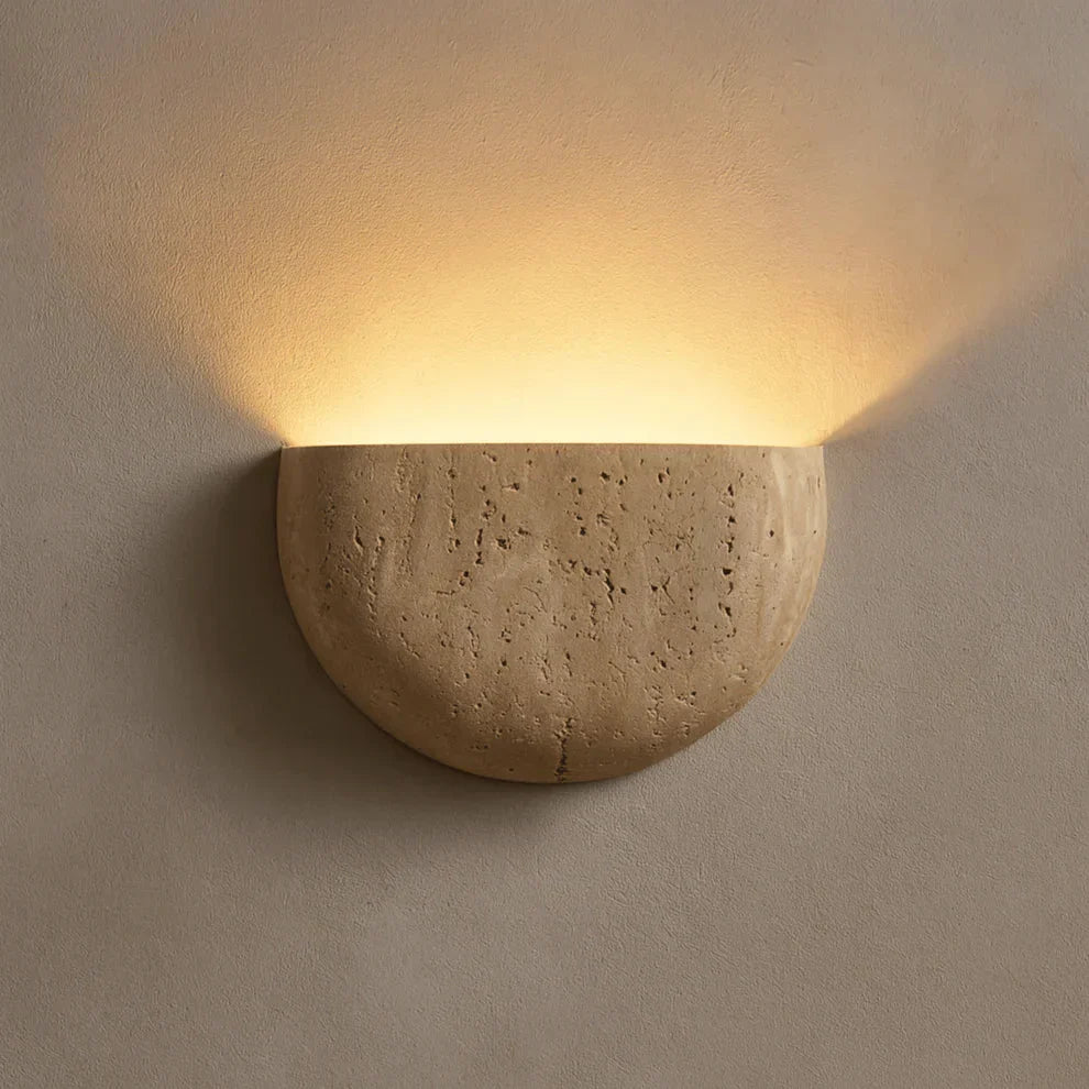 Aplique de pared en forma de media luna, de estilo wabi-sabi