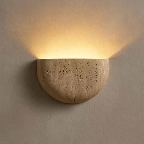 Aplique de pared en forma de media luna, de estilo wabi-sabi