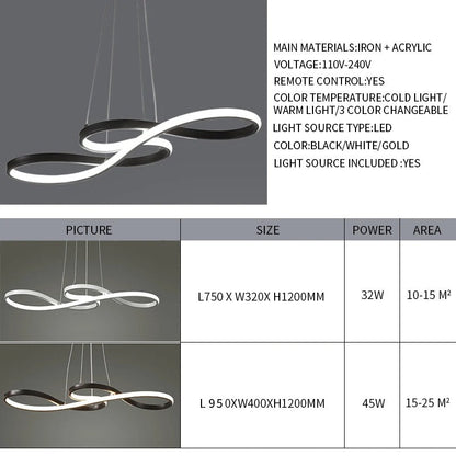 Lámpara colgante LED con diseño de anillo y función regulable