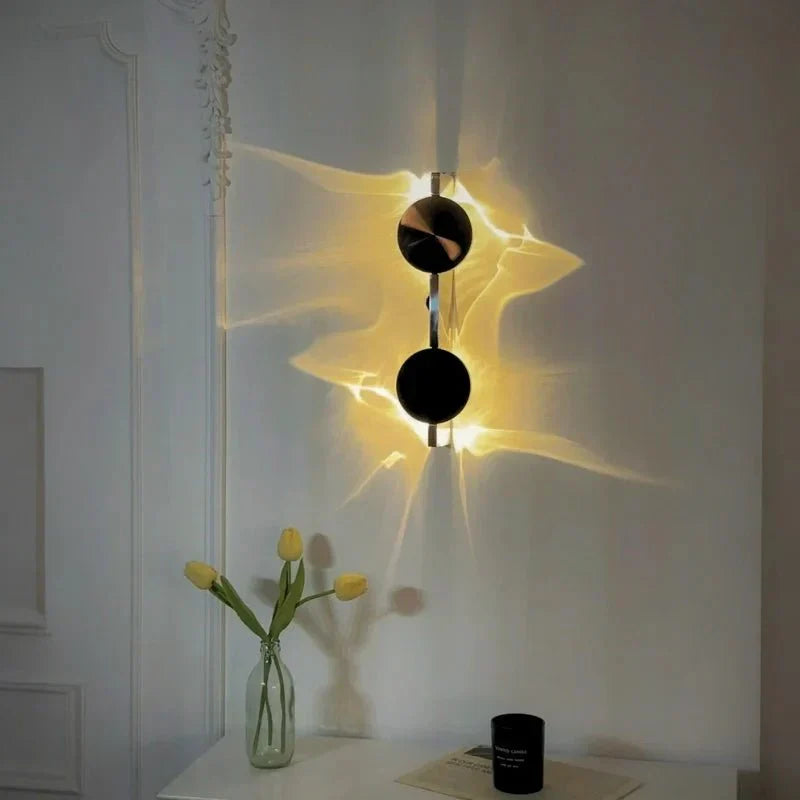Aplique de pared LED giratorio con efecto de luz
