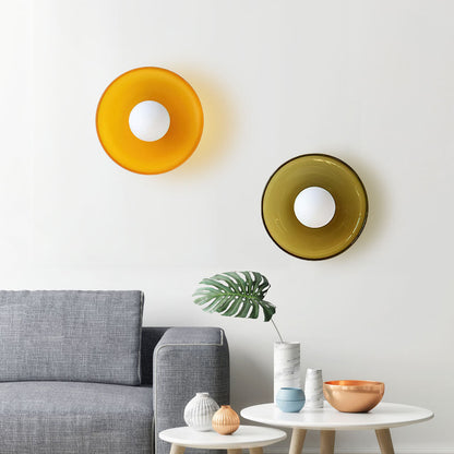 Lámpara de techo de vidrio con diseño de disco
