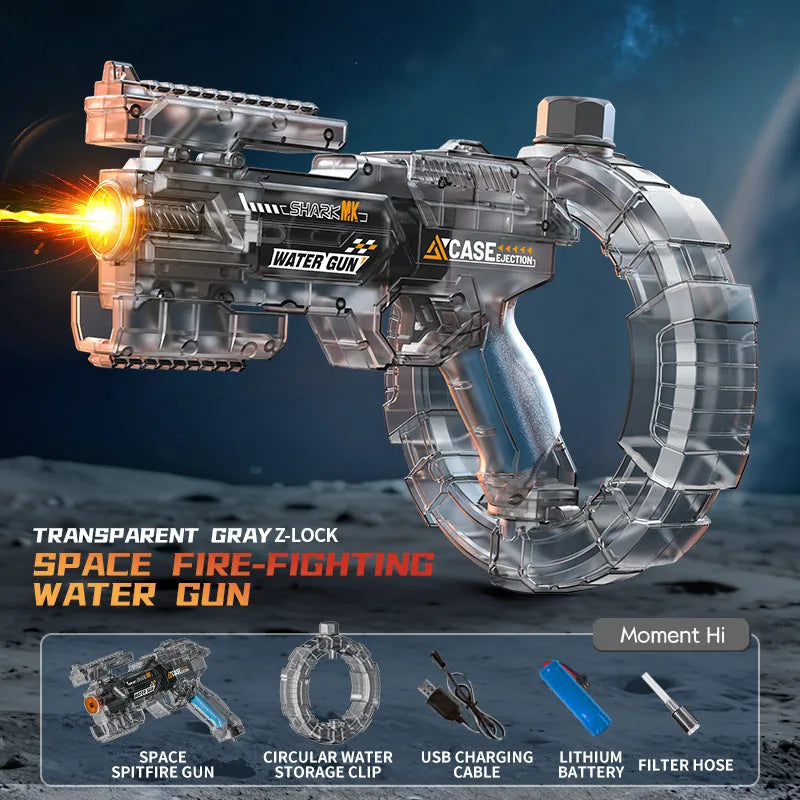 Pistola de agua eléctrica con luz y efecto de retroceso
