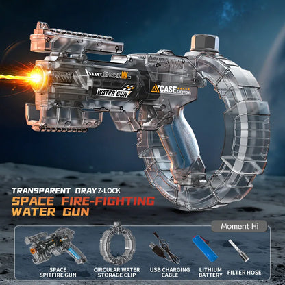 Pistola de agua eléctrica con luz y efecto de retroceso