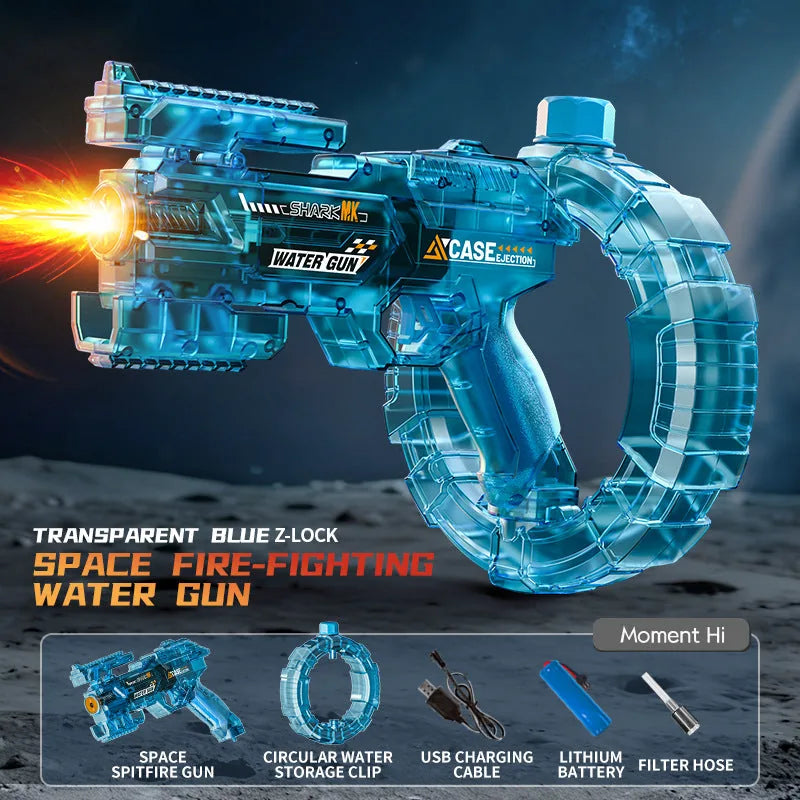 Pistola de agua eléctrica con luz y efecto de retroceso