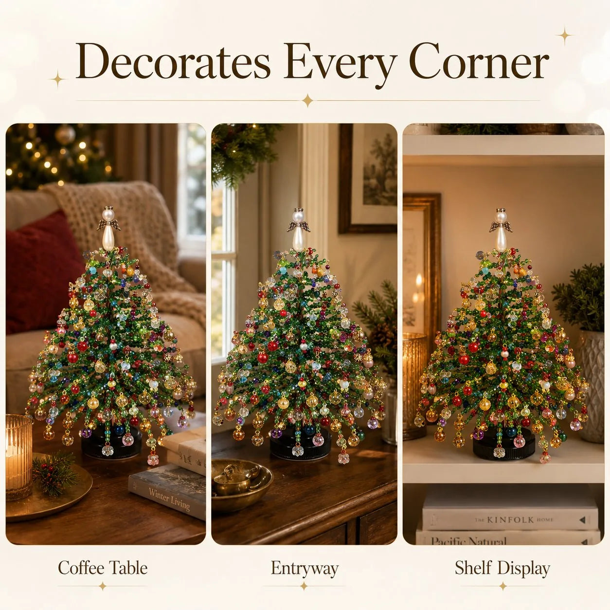 Kit de manualidades DIY de árbol de Navidad con cuentas para una decoración festiva creativa