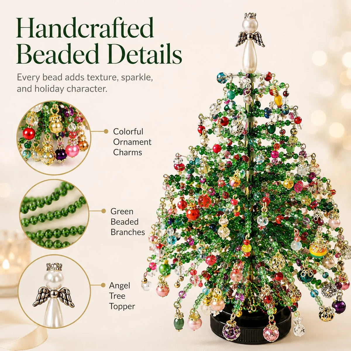 Kit de manualidades DIY de árbol de Navidad con cuentas para una decoración festiva creativa