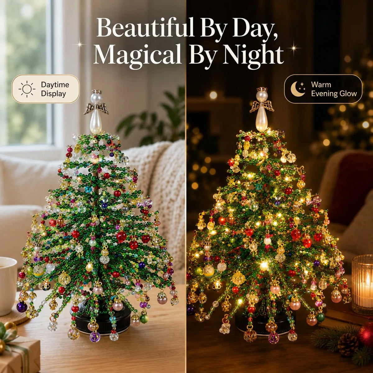 Kit de manualidades DIY de árbol de Navidad con cuentas para una decoración festiva creativa