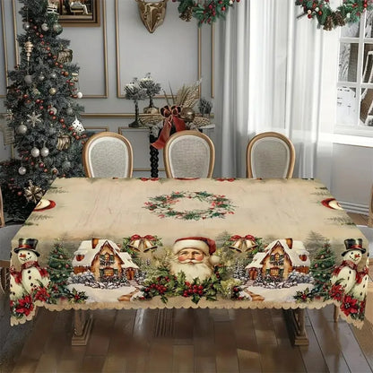 Mantel de mesa navideño con motivos navideños festivos clásicos para el hogar