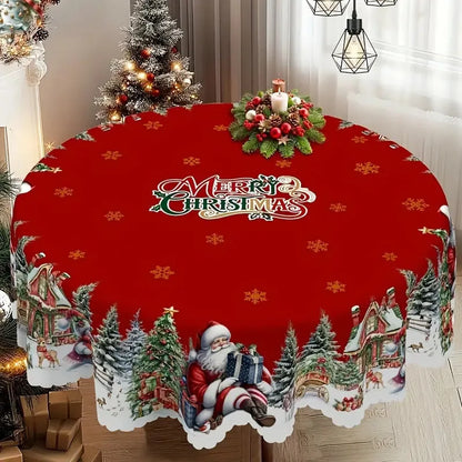 Mantel de mesa navideño con motivos navideños festivos clásicos para el hogar