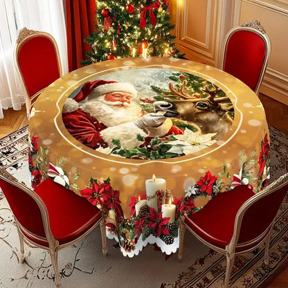 Mantel de mesa navideño con motivos navideños festivos clásicos para el hogar