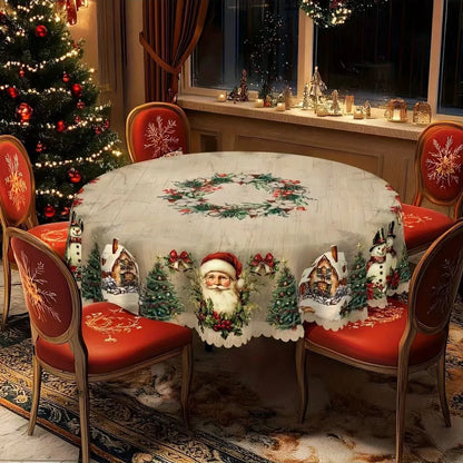 Mantel de mesa navideño con motivos navideños festivos clásicos para el hogar