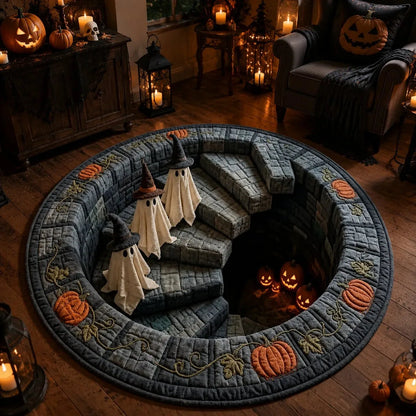 Alfombra redonda de Halloween en 3D con motivo de terror