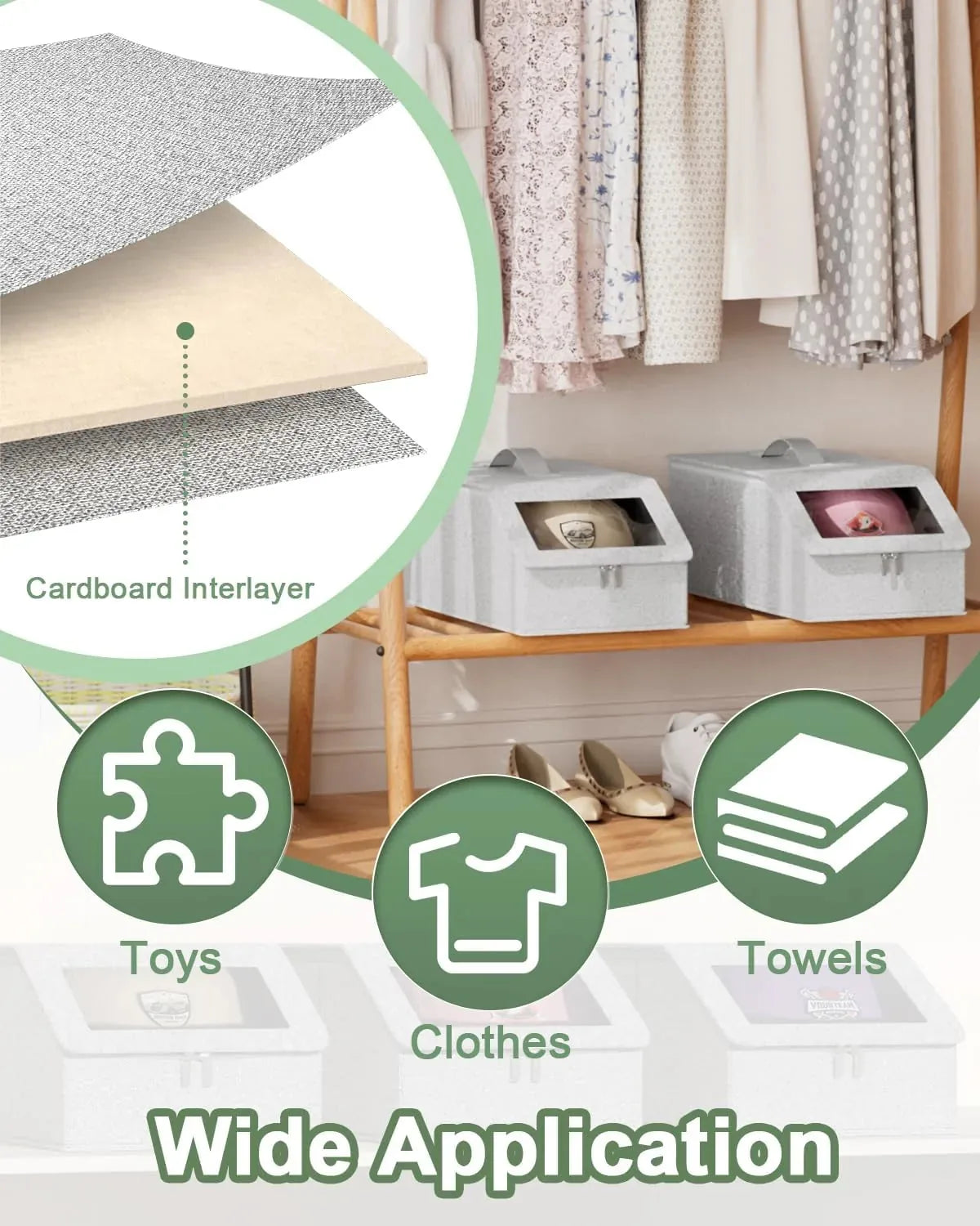 Caja de almacenamiento apilable para gorras, ropa y juguetes