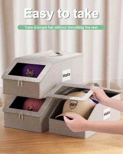 Caja de almacenamiento apilable para gorras, ropa y juguetes