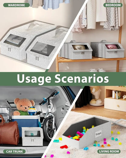 Caja de almacenamiento apilable para gorras, ropa y juguetes