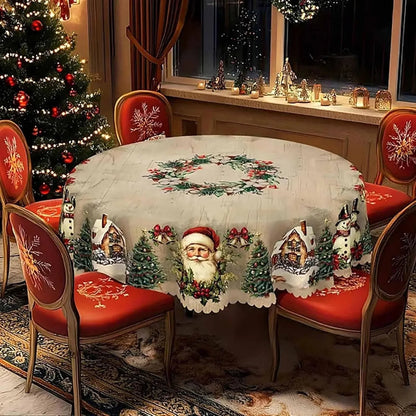 Mantel de mesa navideño con motivos navideños festivos clásicos para el hogar