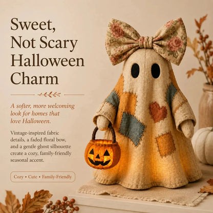 Figura de fantasma de patchwork iluminada como decoración de Halloween