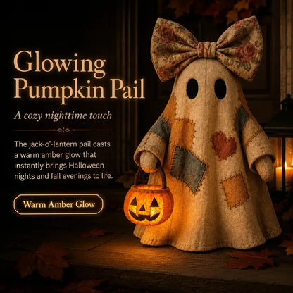 Figura de fantasma de patchwork iluminada como decoración de Halloween