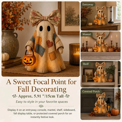 Figura de fantasma de patchwork iluminada como decoración de Halloween