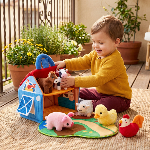 Plüsch-Bauernhof Spielset mit Tierfiguren