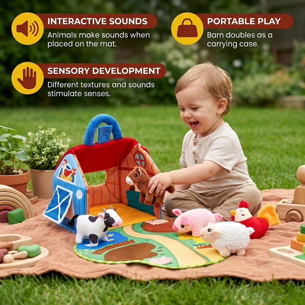 Plüsch-Bauernhof Spielset mit Tierfiguren