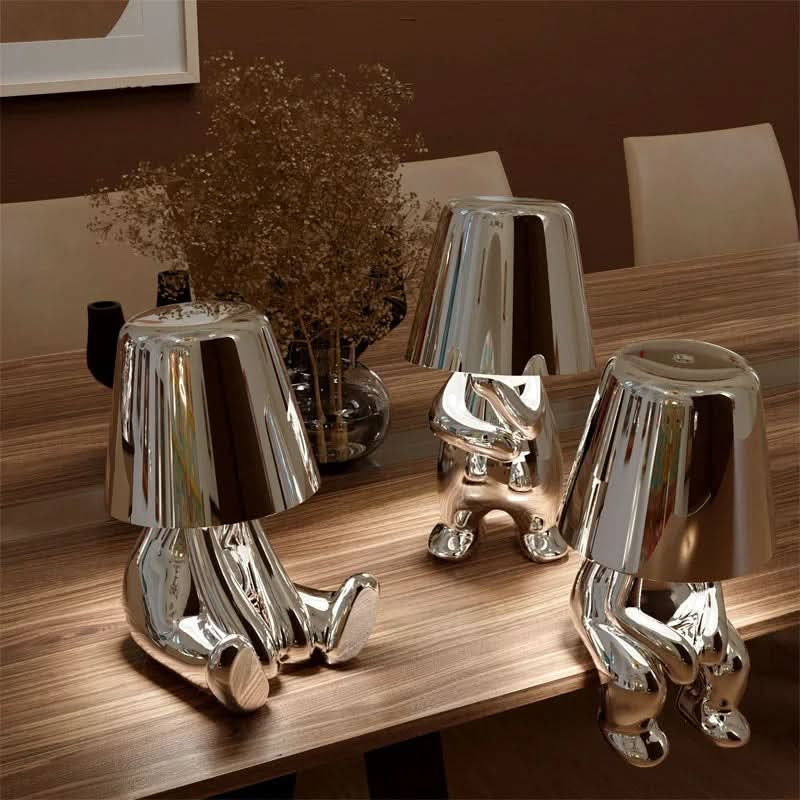 Candeeiro de mesa LED escultural com motivo figurativo