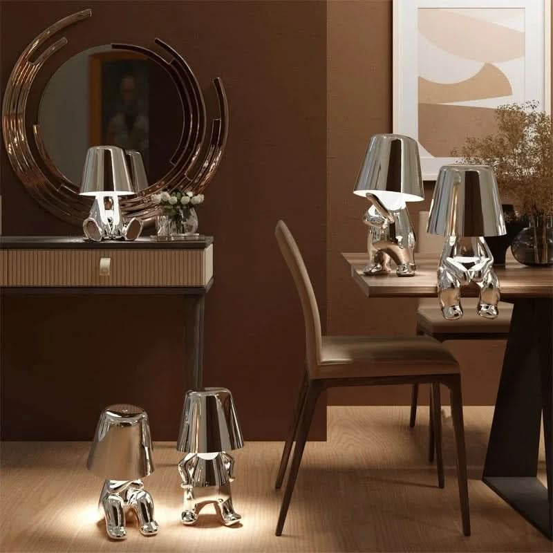 Candeeiro de mesa LED escultural com motivo figurativo