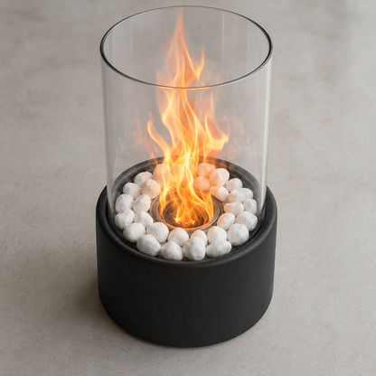 Bioethanol Tischkamin mit Glasschutz