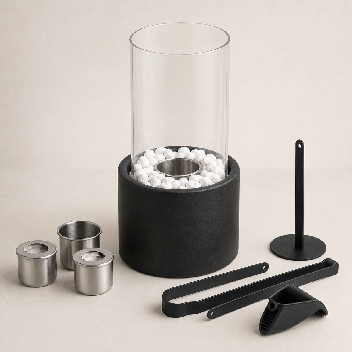 Bioethanol Tischkamin mit Glasschutz