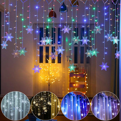 Schneeflocken-Lichterkette mit LED-Beleuchtung