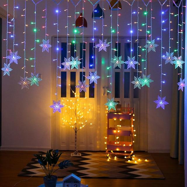 Schneeflocken-Lichterkette mit LED-Beleuchtung