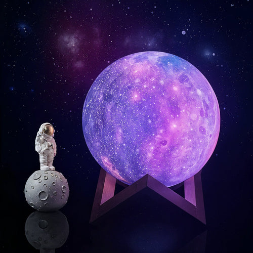 Candeeiro Lua 3D com Cores Mágicas – Iluminação Ambiente para Qualquer Ambiente