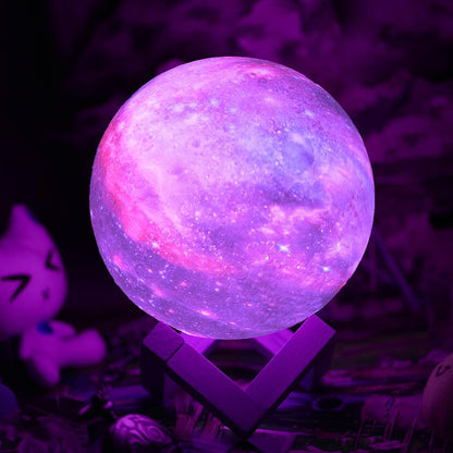 Candeeiro Lua 3D com Cores Mágicas – Iluminação Ambiente para Qualquer Ambiente
